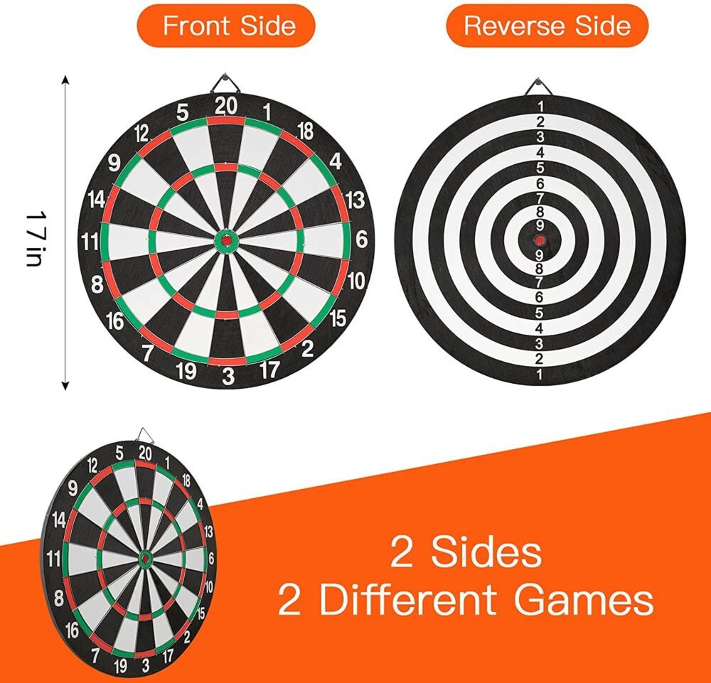 Jeu de fléchettes NC double face de 17 pouces – Image 3