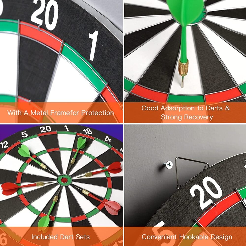 Jeu de fléchettes NC double face de 17 pouces – Image 4