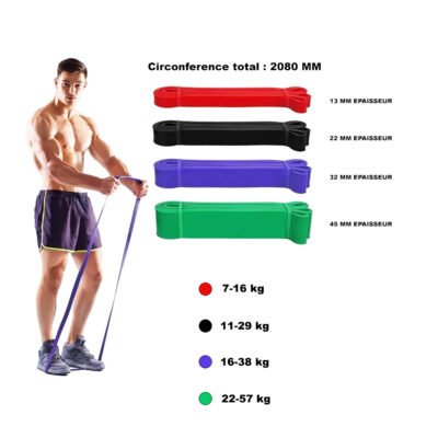 Pack de 4 Power Bands Elastiques de cross Training - Shah