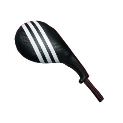 Taquette de Taekwondo Double 3 Bandes - Noir - Rouge